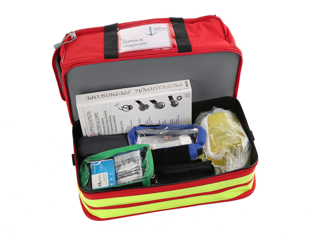 SailingAmbulance Tasche: Notfall und Diagnostik (Beispiel-induviduelle Zusammenstellung)